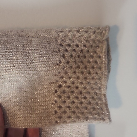 MARINA LUNA Tan Gold Angora Wool Twinkle Open Weave Cardigan - XL - Picture 7 of 11